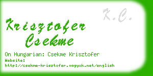 krisztofer csekme business card